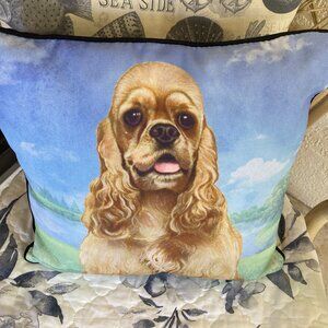Cocker Spaniel Decorative Pillow 14X14 NEW